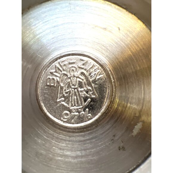 German Rein Zinn 95% Pewter Cup, 3 Raised Relief Designs - 3.5" tall - Picture 5 of 5